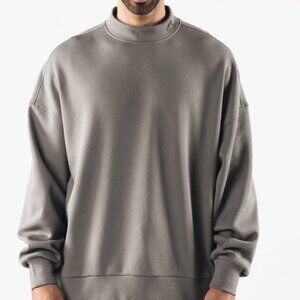 Alphalete Origin Mock Neck Long Sleeve (Sterling Gray/X-Large)